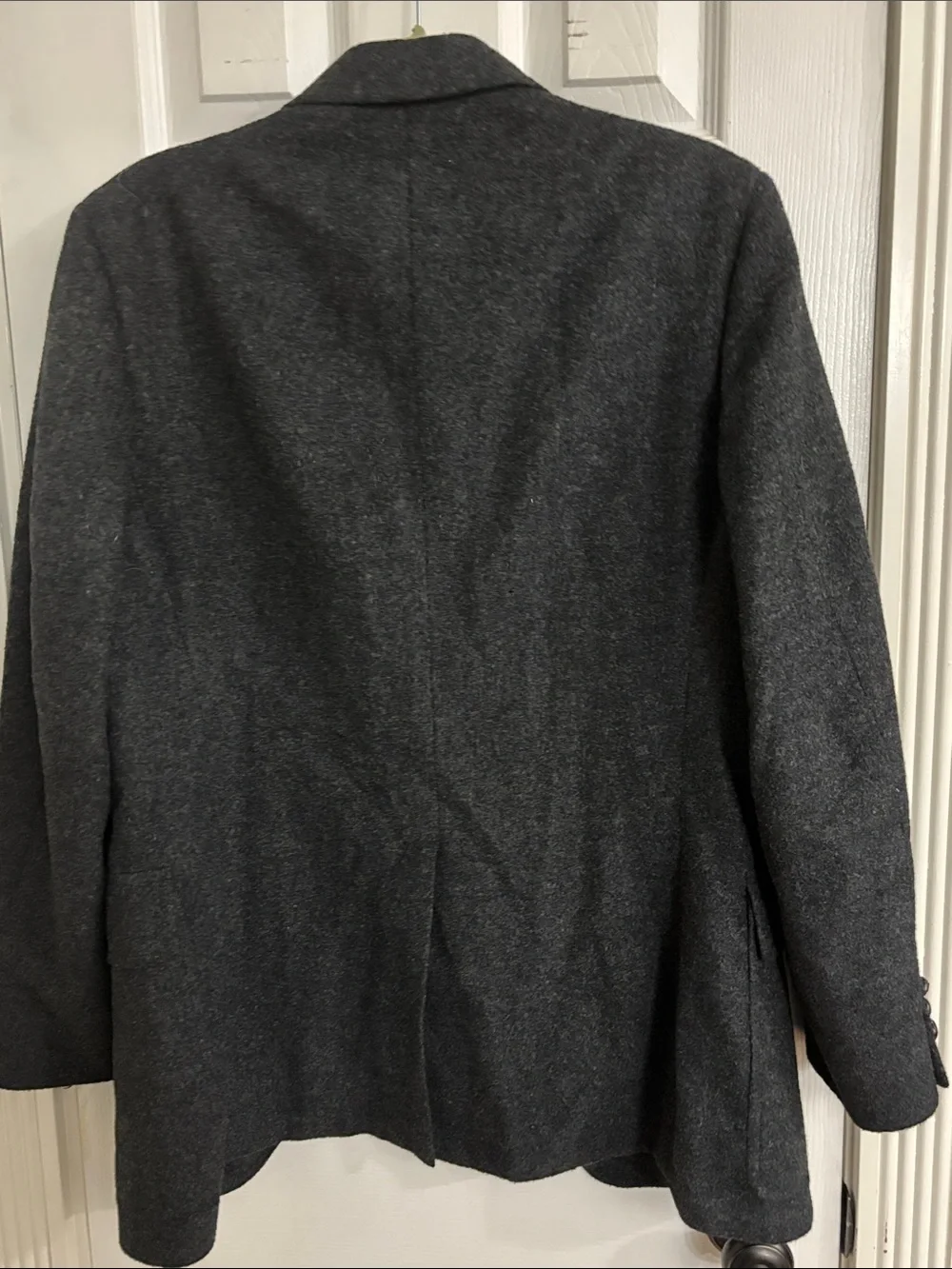 Men's Charcoal Gray Camel Hair Blazer - Classic Two-Button Sport Coat